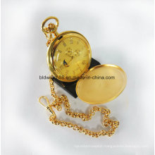 Quality Brass Case Mechanical Pocket Watch Chain Gold Plated